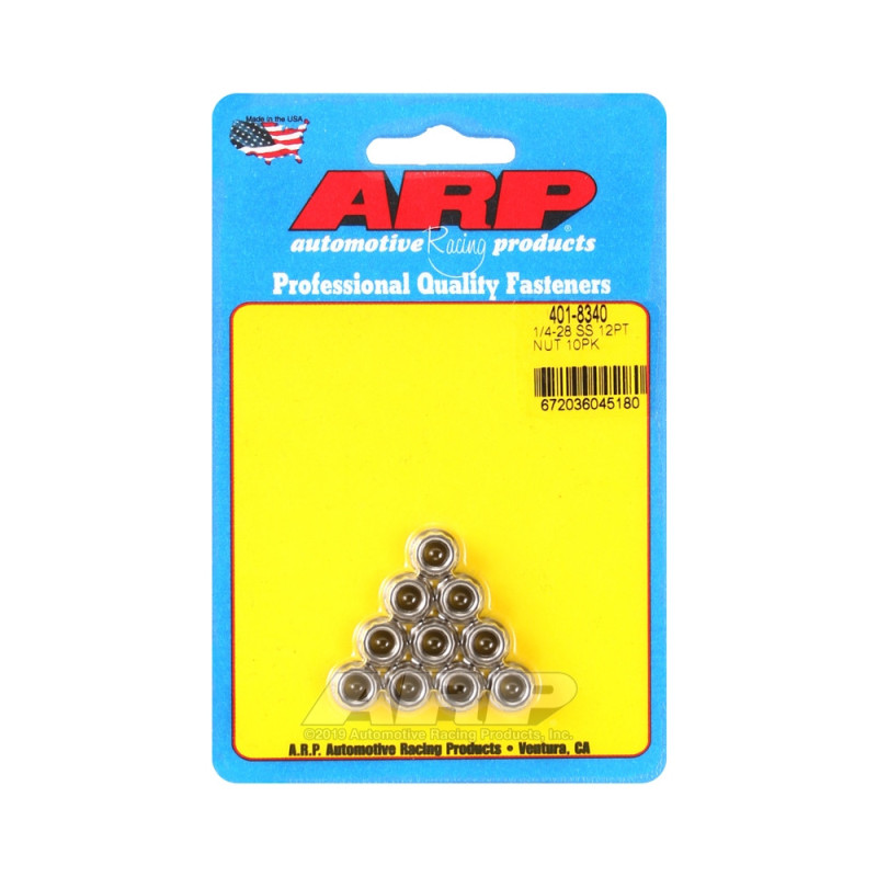 Conjunto de porcas ARP (10) 1/4-20 - Aço inoxidável, 12 pontosArray