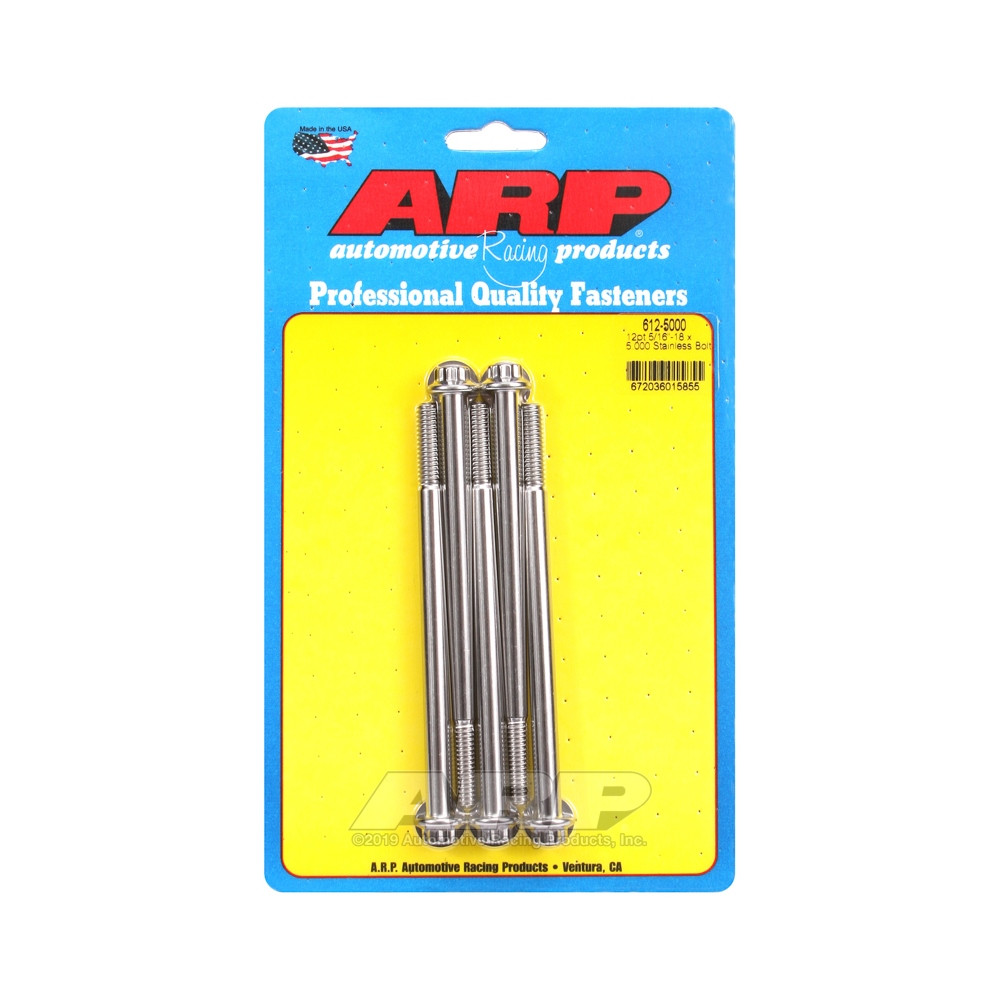 ARP Parafuso Universal 5/16-18 - Aço Inoxidável 12 Pts x5Array
