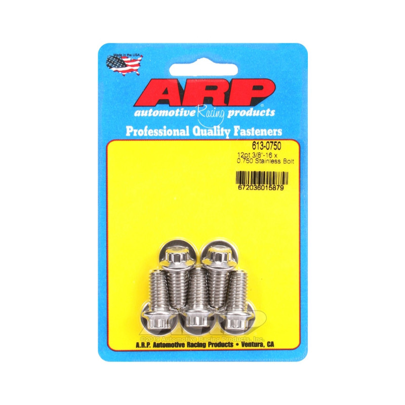 ARP Universal perno cabeza pequeña 3/8-16 - Acero inoxidable 12 Pts x5Array