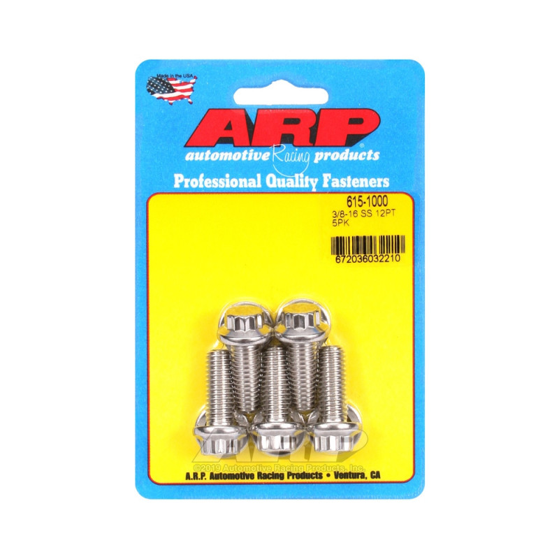 ARP Parafuso de cabeça universal STD 3/8-16 - Aço inoxidável 12 unidades x5Array