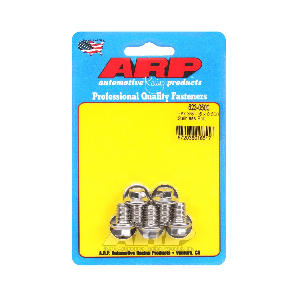 ARP Tornillo universal cabeza pequeña 3/8-16 - Acero inoxidable hexagonal x5Array