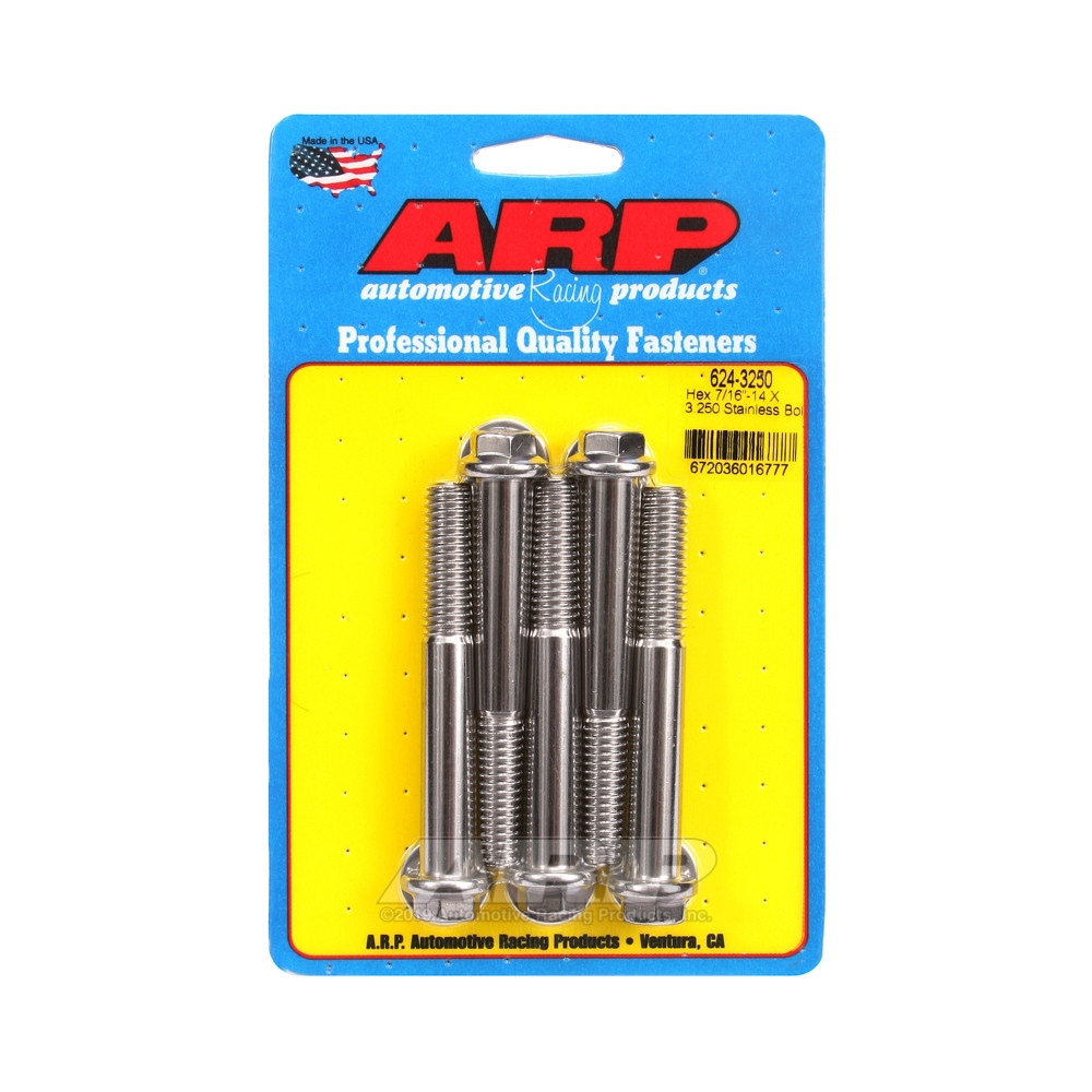 Parafusaria universal ARP 7/16-14 - Aço inoxidável, cabeça sextavada, 5 unidadesArray