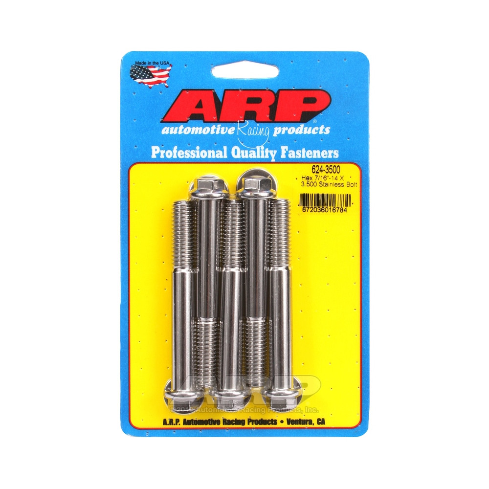 Parafusaria universal ARP 7/16-14 - Aço inoxidável, cabeça hexagonal, x5Array
