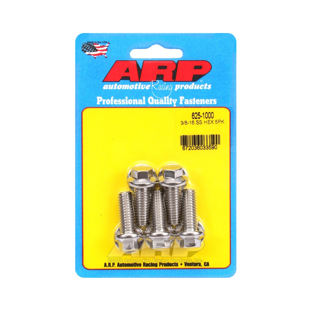 ARP Tornillo de cabeza universal STD 3/8-16 - Acero inoxidable hexagonal x5Array