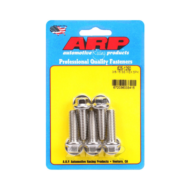 Parafusaria universal ARP com cabeça STD 3/8-16 - Aço inoxidável, hexagonal, x5Array