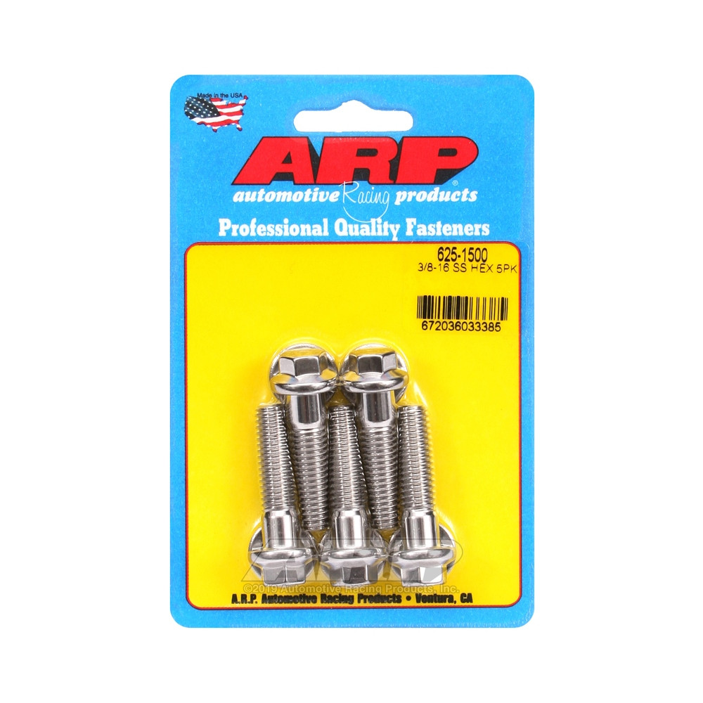 Parafusaria universal ARP com cabeça STD 3/8-16 - Aço inoxidável, hexagonais, x5Array