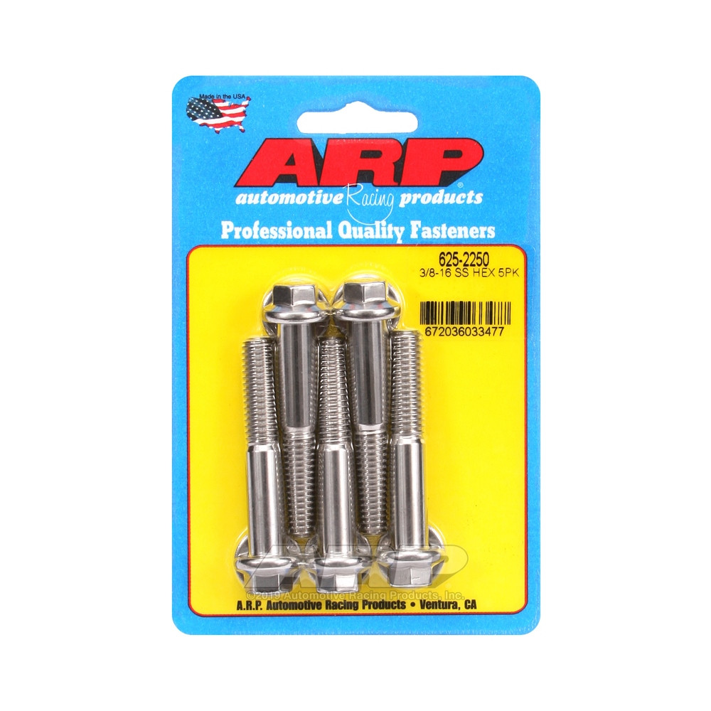 ARP Tornillo de cabeza universal STD 3/8-16 - Acero inoxidable hexagonal x5Array