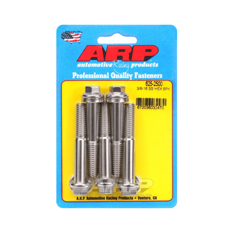 Parafusaria universal ARP com cabeça STD 3/8-16 - Aço inoxidável, hexagonal, x5Array