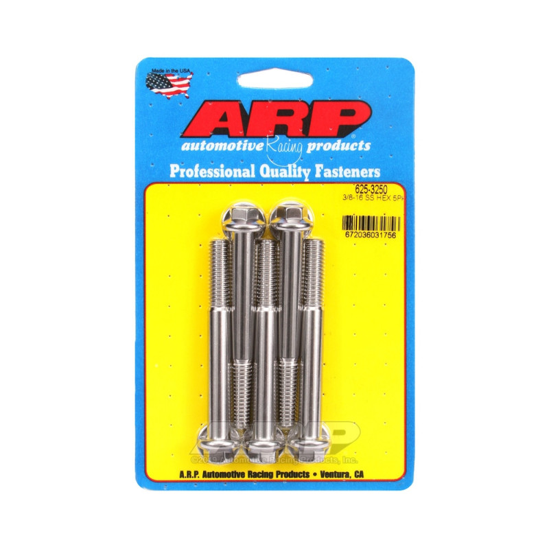 ARP Parafuso de cabeça universal STD 3/8-16 - Hexagonal Aço inoxidável x5Array