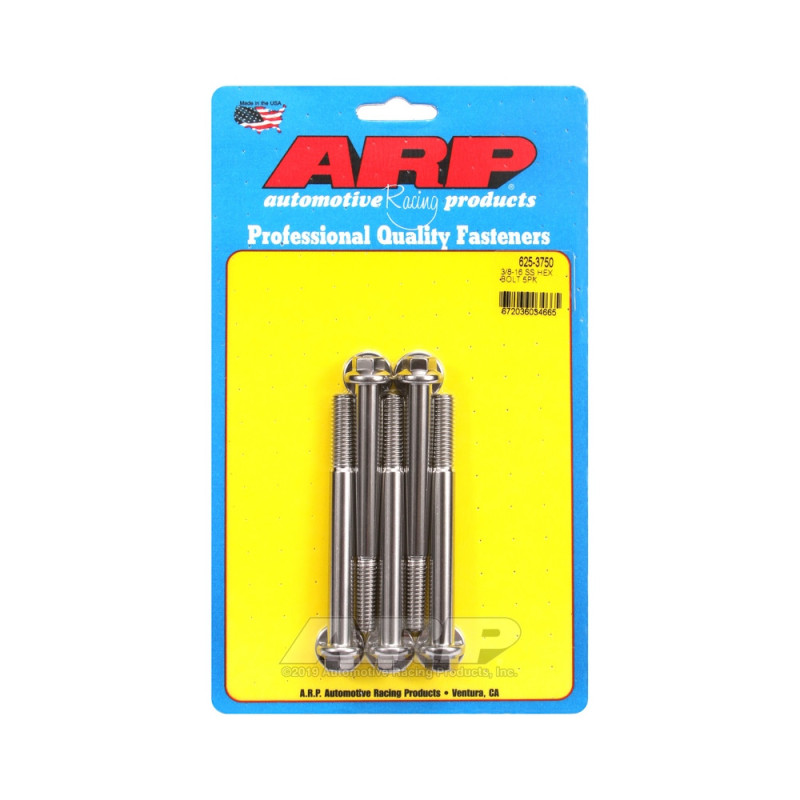 ARP Tornillo de cabeza universal STD 3/8-16 - Acero inoxidable hexagonal x5Array