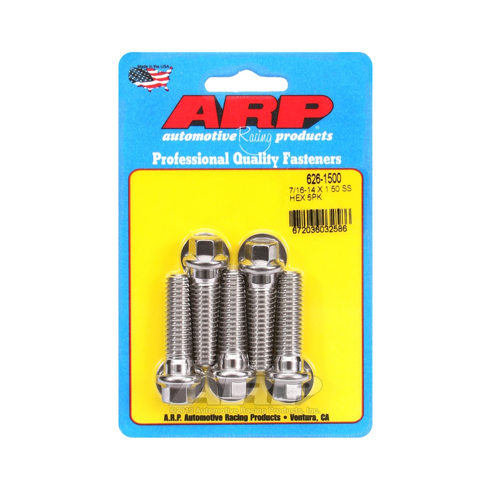 Perno de cabeza universal ARP 7/16-14 - Acero inoxidable hexagonal x5Array