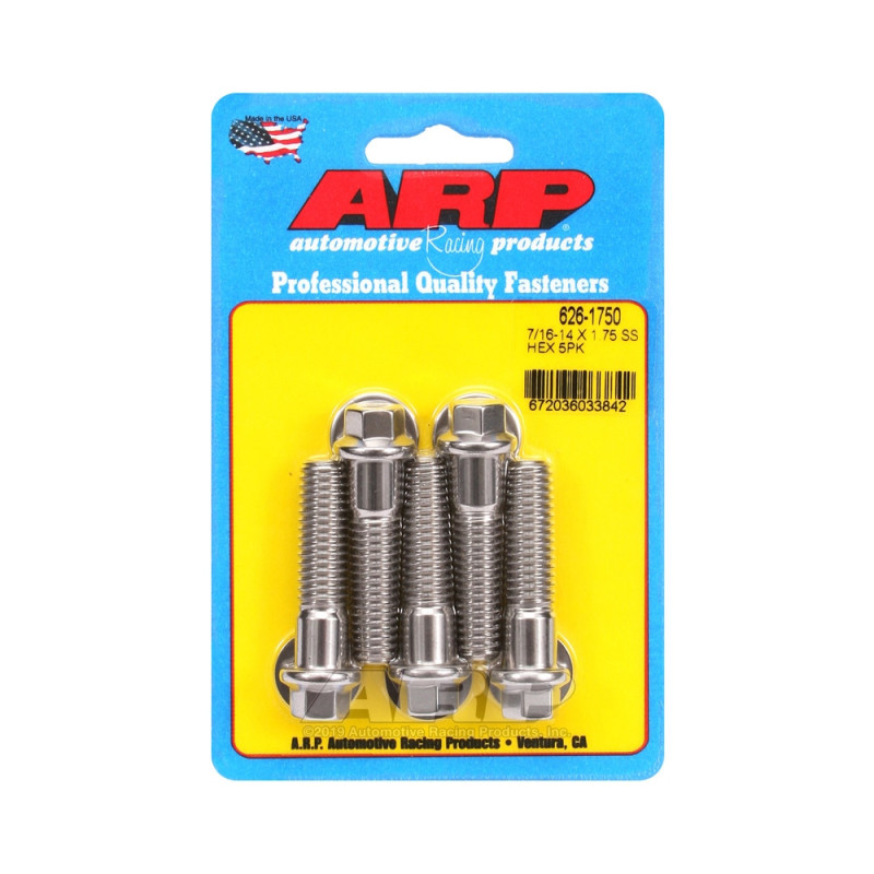 Parafusaria universal ARP 7/16-14 - Aço inoxidável, cabeça sextavada, x5Array