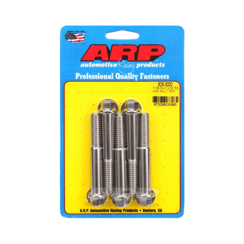 Parafusaria universal ARP 7/16-14 - Aço inoxidável, cabeça sextavada, x5Array