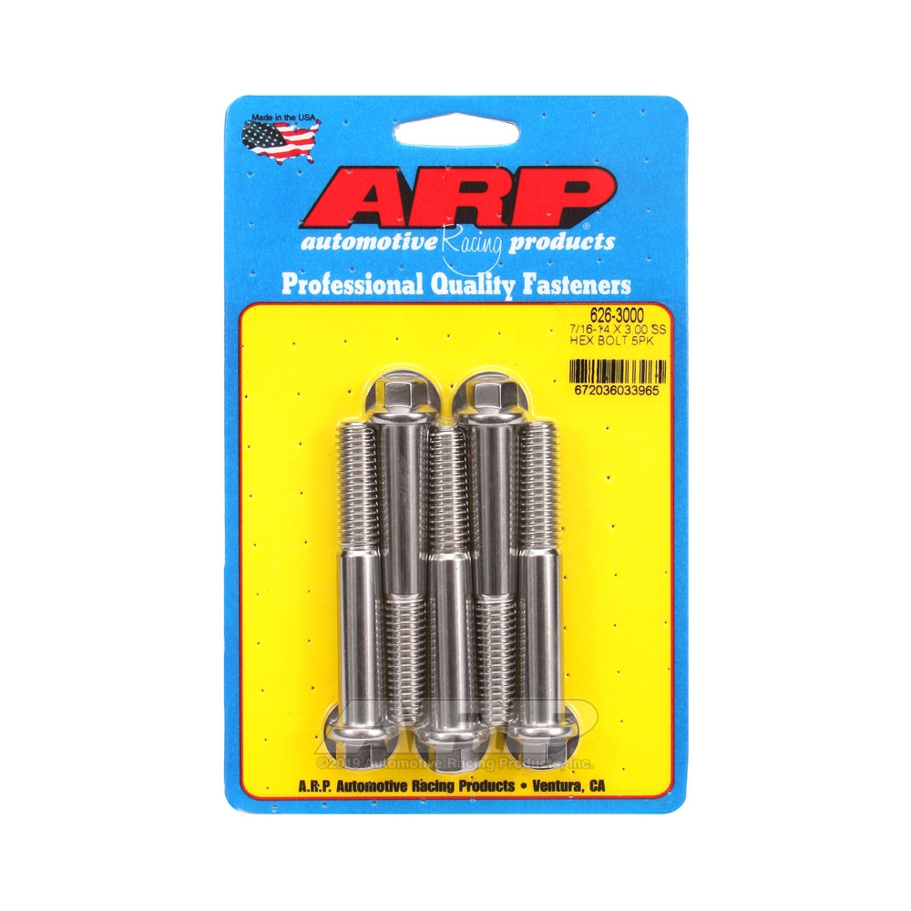 Parafusaria universal ARP 7/16-14 - Aço inoxidável, cabeça sextavada, x5Array