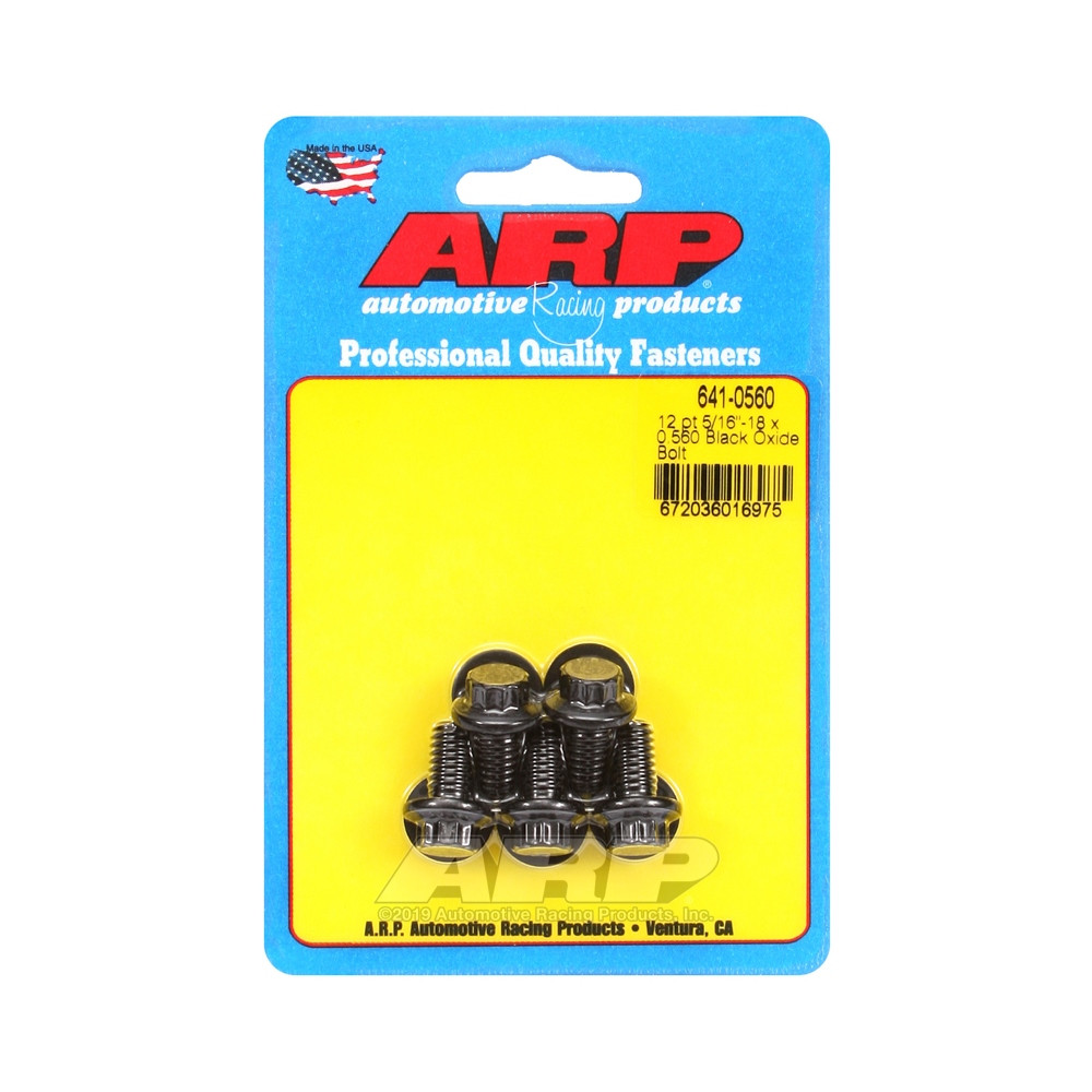 Parafusaria universal ARP 5/16-18 - Oxidado a preto, 12 pontos, 5 unidadesArray
