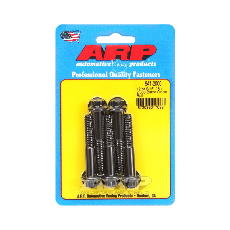 Parafusaria universal ARP 5/16-18 - Oxidado a preto, 12 pontos, 5 unidadesArray