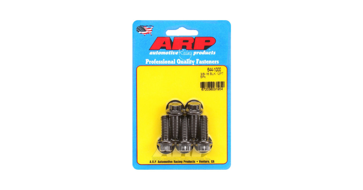 ARP Tornillo de cabeza universal STD 3/8-16 - Óxido negro 12 pzs x5