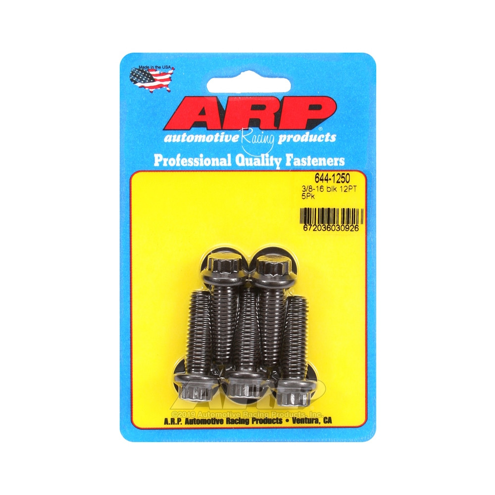 ARP Tornillo de cabeza universal STD 3/8-16 - Óxido negro 12 pts x5Array