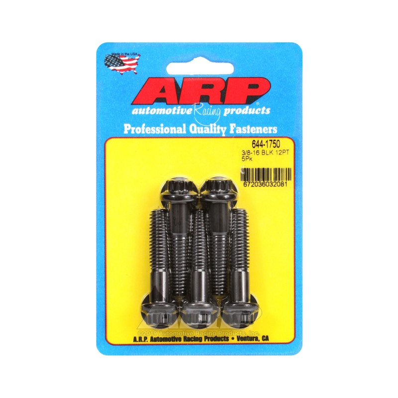 ARP Tornillo de cabeza universal STD 3/8-16 - Óxido negro 12 pts x5Array