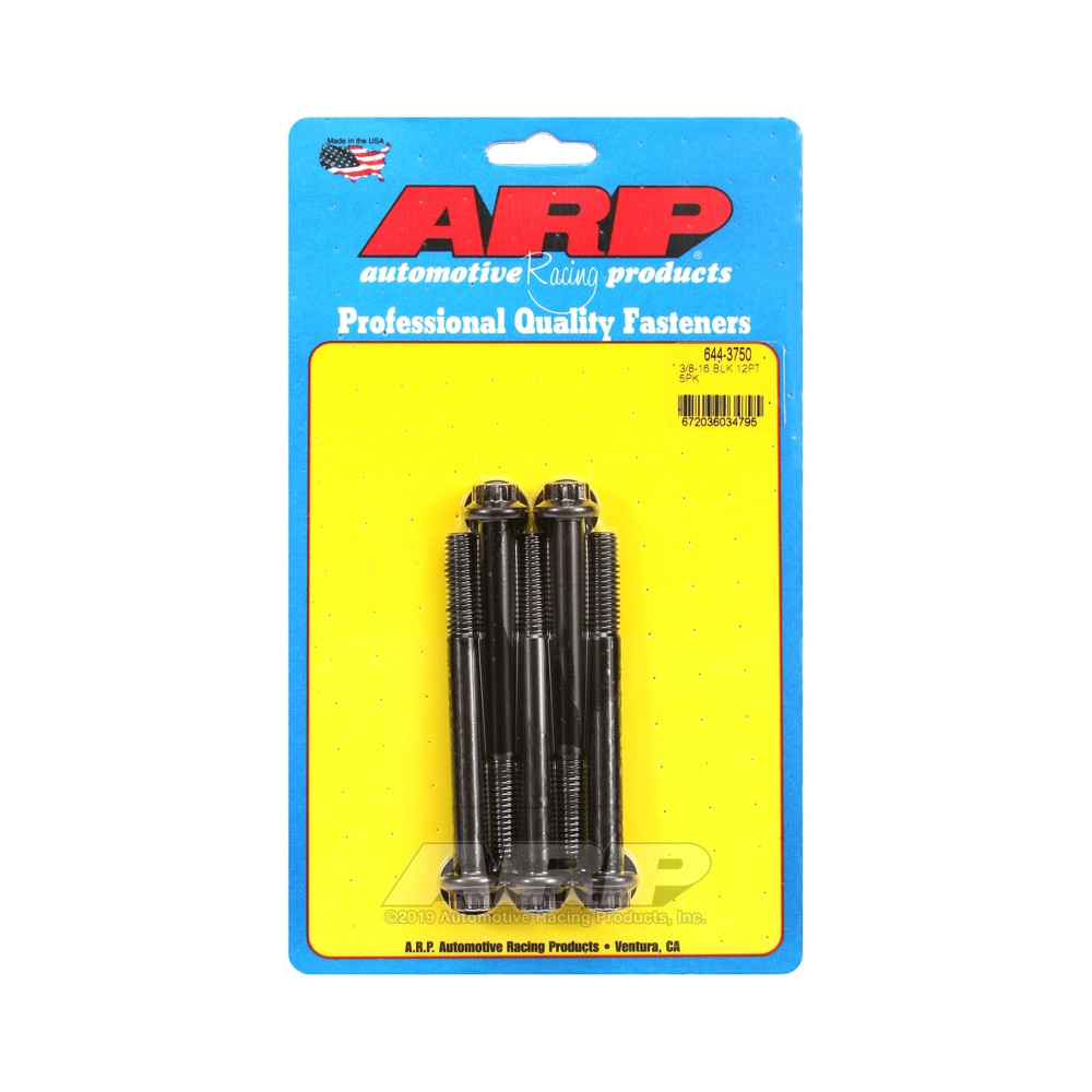ARP Tornillo de cabeza universal STD 3/8-16 - Óxido negro 12 pts x5Array