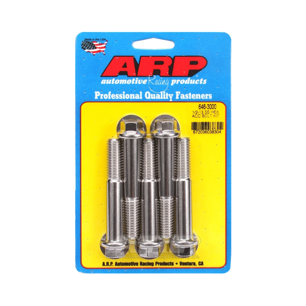 Parafusaria universal ARP 1/2-13 - Aço inoxidável, cabeça hexagonal, 5 unidadesArray