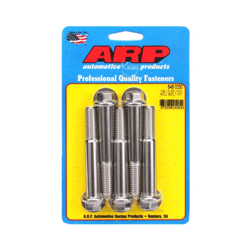 Parafusaria universal ARP 1/2-13 - Aço inoxidável, cabeça hexagonal, 5 unidadesArray
