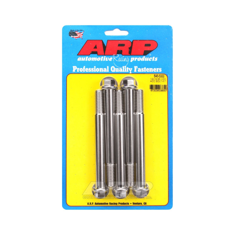 Parafusaria universal ARP 1/2-13 - Aço inoxidável, cabeça hexagonal, 5 unidadesArray