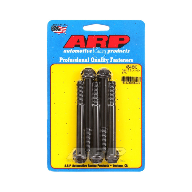 ARP Tornillo de cabeza universal STD 3/8-16 - Óxido negro hexagonal x5Array