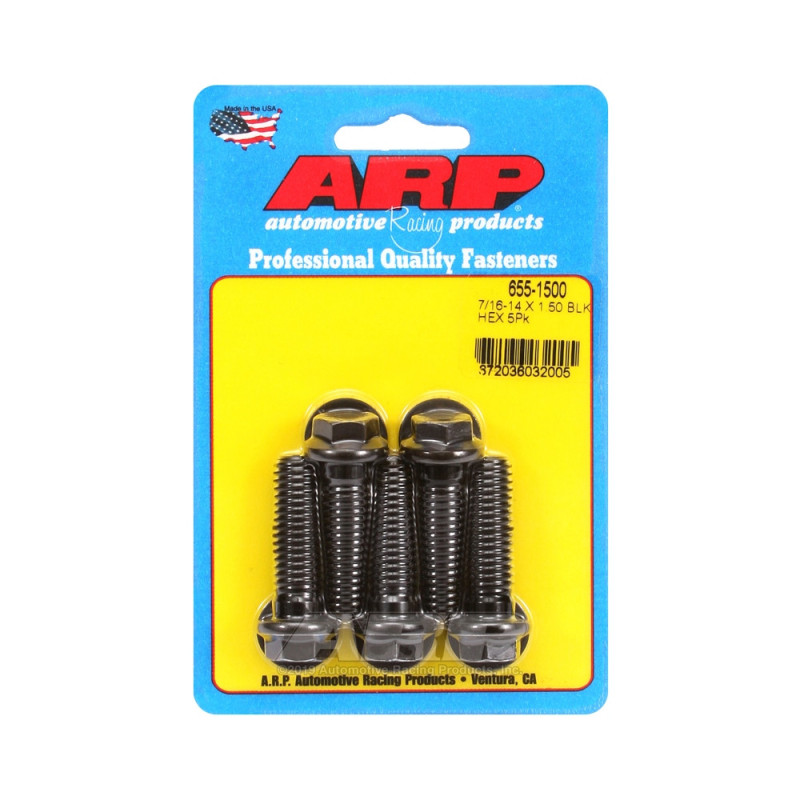 Perno de cabeza universal ARP 7/16-14 - Óxido negro hexagonal x5Array