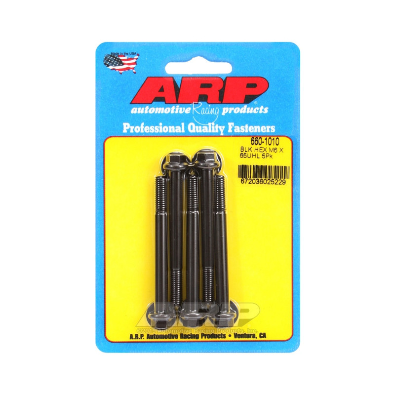 ARP Tornillo Universal M6 x 1.00 - Negro Oxyde Hex x5Array