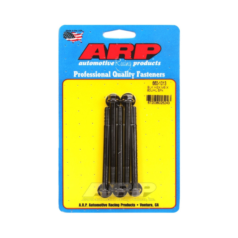 ARP Tornillo Universal M6 x 1.00 - Negro Oxyde Hex x5Array
