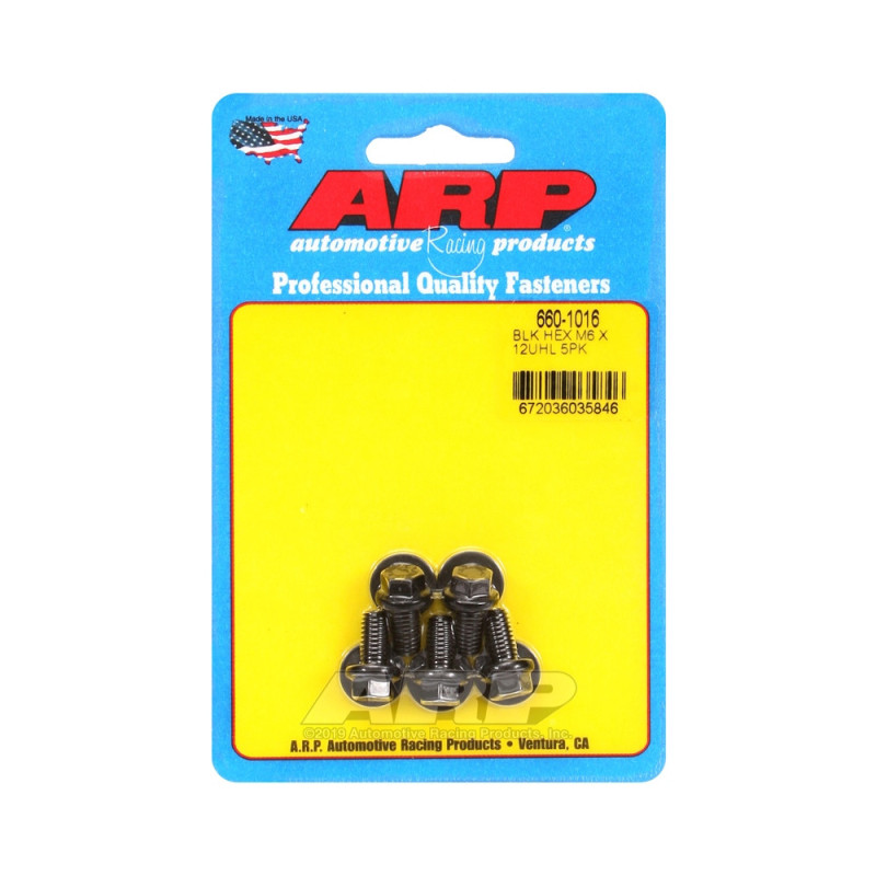 ARP Tornillo Universal M6 x 1.00 - Negro Oxyde Hex x5Array
