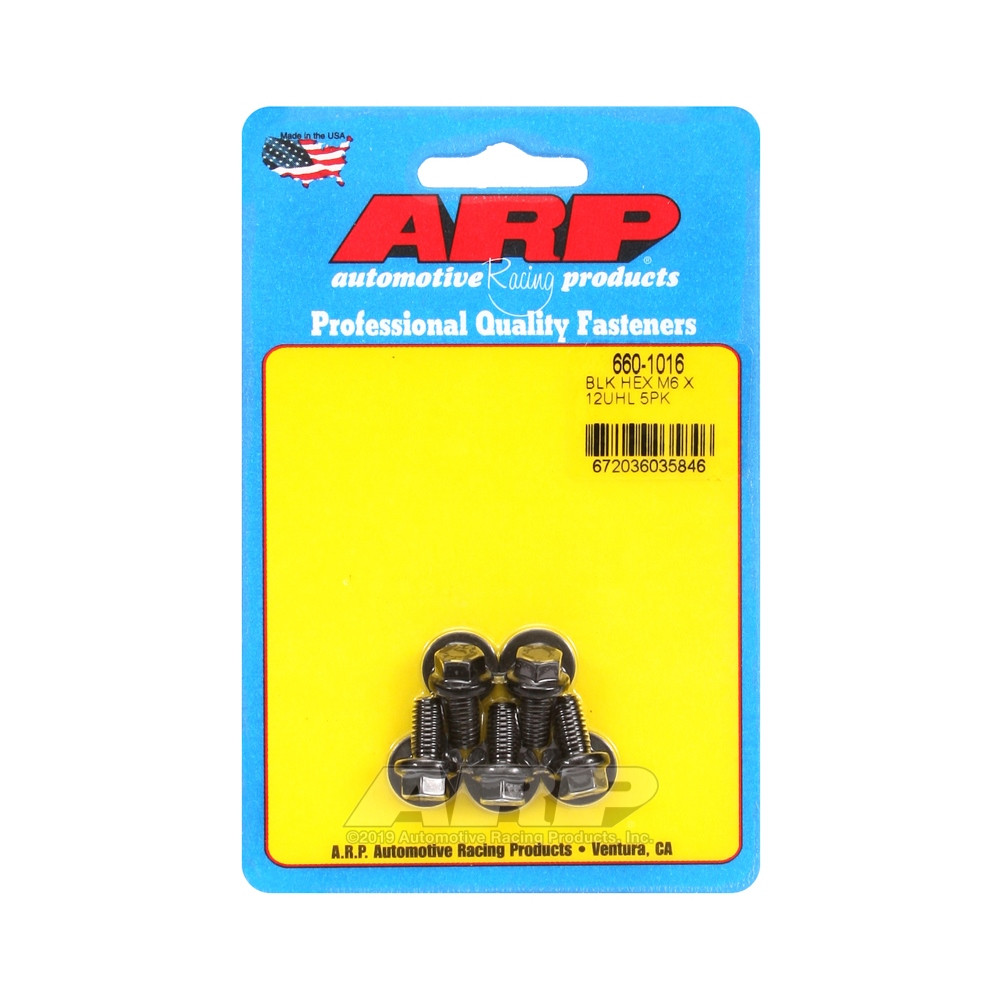 ARP Tornillo Universal M6 x 1.00 - Negro Oxyde Hex x5Array