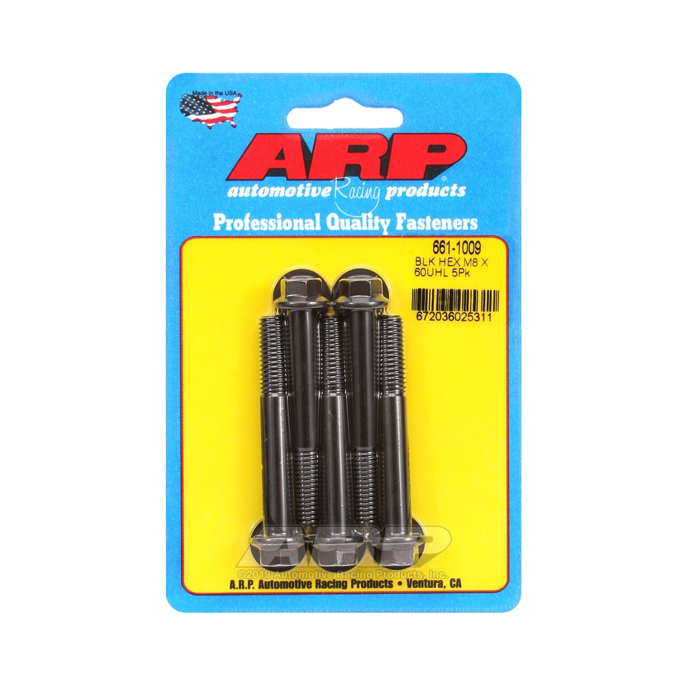 Parafuso universal ARP M8 x 1,25 - Oxyde preto hexagonal x5Array