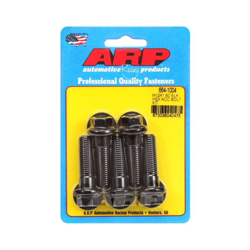Perno universal ARP M12 x 1,50 - Oxyde negro hexagonal x5Array