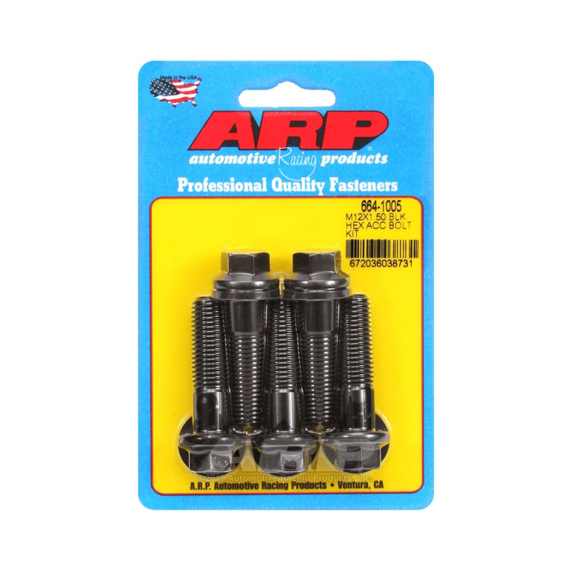 Parafusaria universal ARP M12 x 1,50 - Hexagonais com acabamento em óxido preto (5 unidades)Array