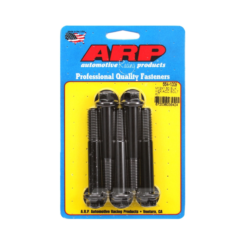 Perno universal ARP M12 x 1,50 - Oxyde negro hexagonal x5Array