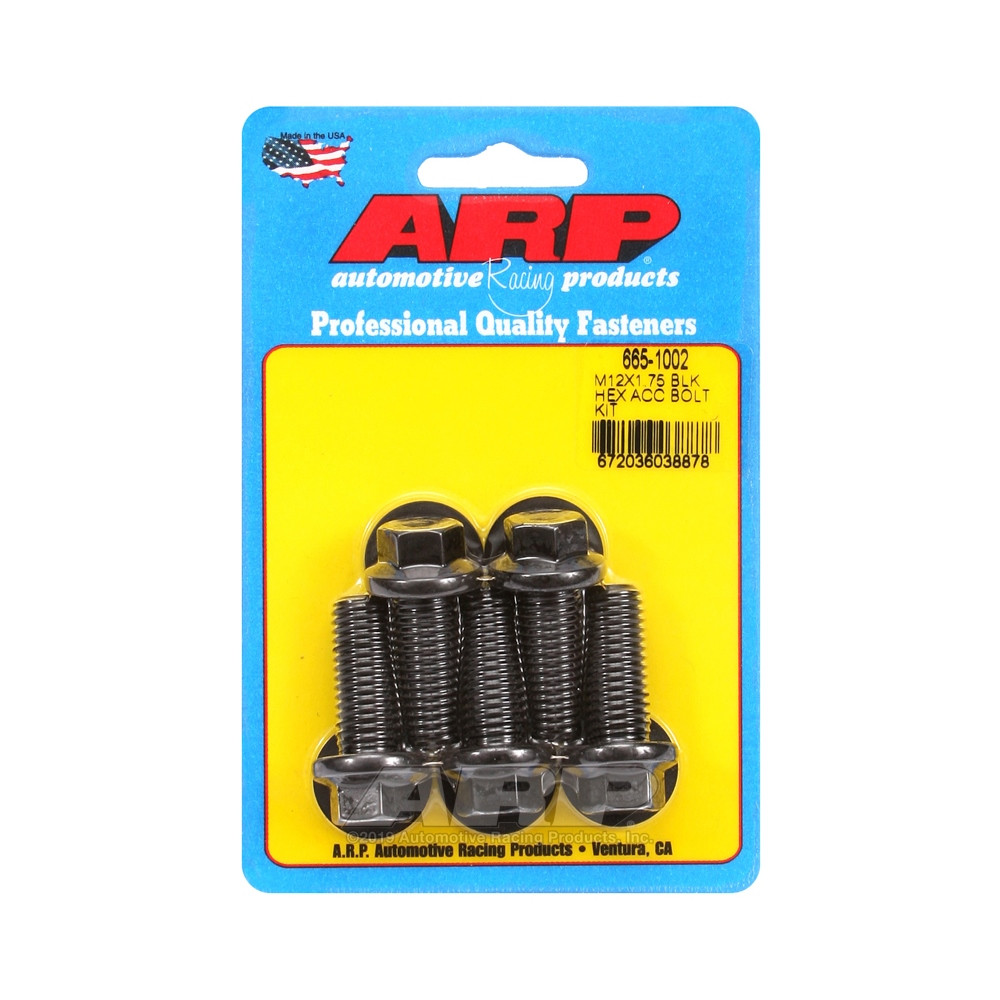 Parafusaria universal ARP M12 x 1,75 - Hexagonais com acabamento em óxido preto (5 unidades)Array