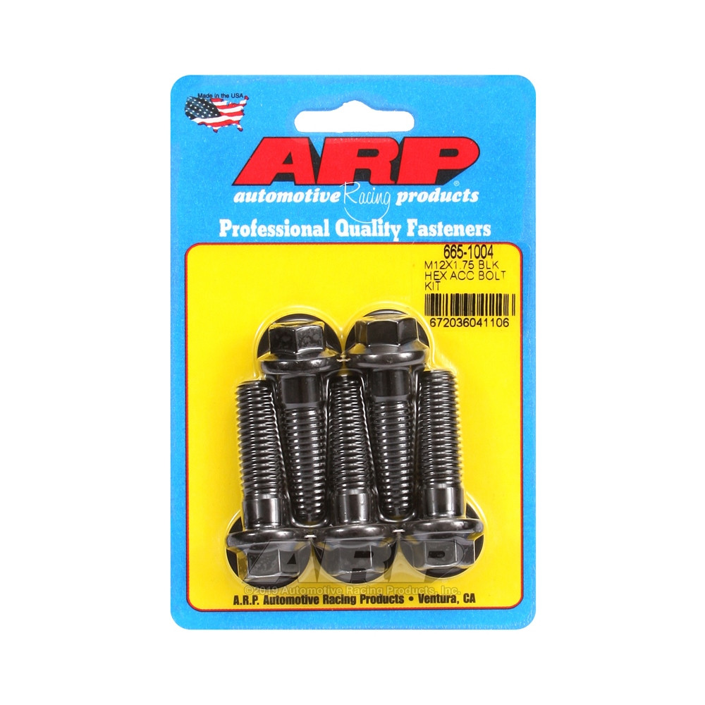 Perno universal ARP M12 x 1,75 - Oxyde negro hexagonal x5Array