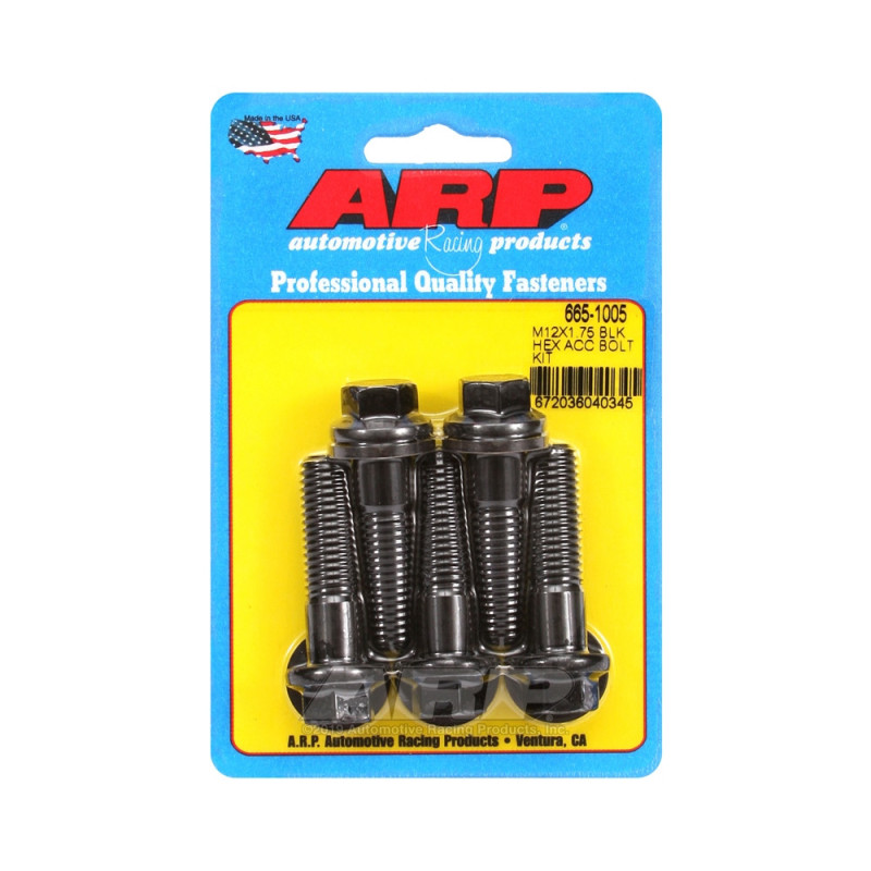 Perno universal ARP M12 x 1,75 - Oxyde negro hexagonal x5Array