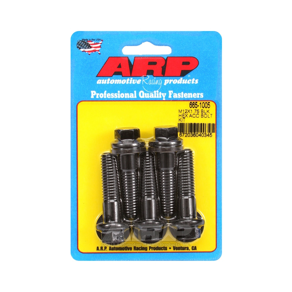 Perno universal ARP M12 x 1,75 - Oxyde negro hexagonal x5Array