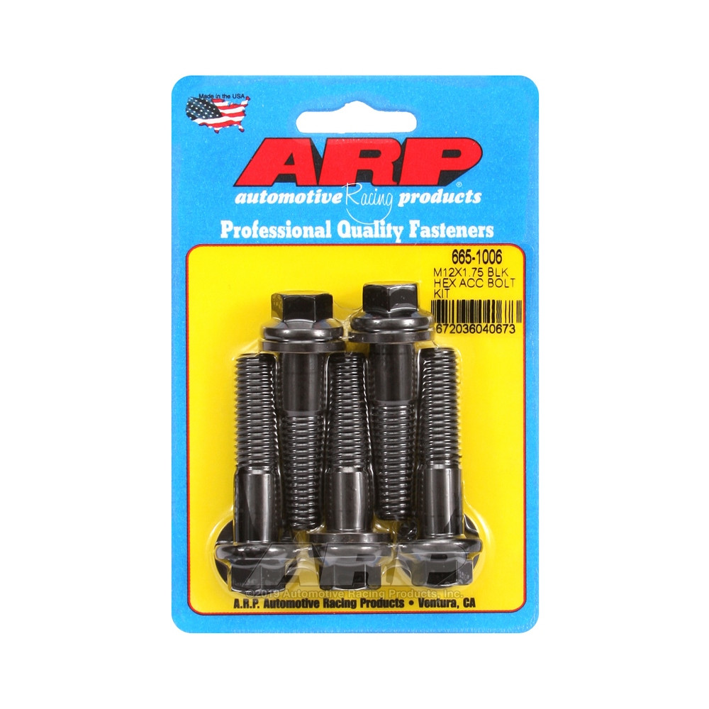 Parafusaria universal ARP M12 x 1,75 - Hexagonais com acabamento em óxido preto (5 unidades)Array