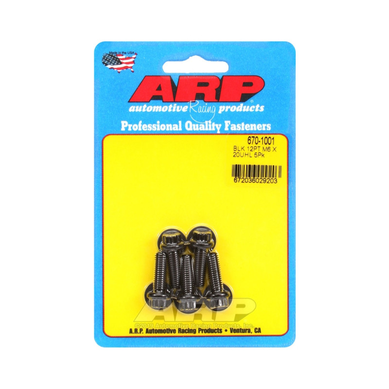 ARP Tornillo Universal M6 x 1.00 - Negro Oxyde 12 Pts x5Array