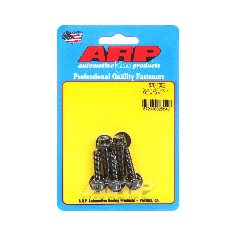 Parafusaria universal ARP M6 x 1,00 - Óxido preto, 12 pontas, 5 unidadesArray