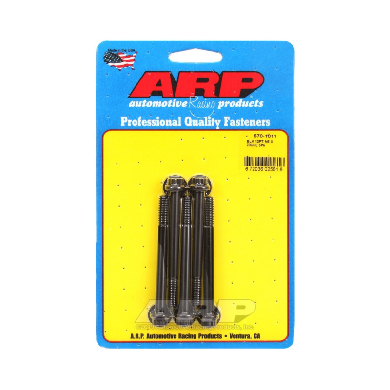 Perno Universal ARP M6 x 1.00 - Negro Oxyde 12 Pts x5Array