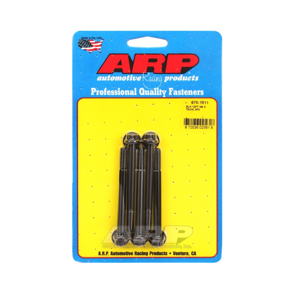 Perno Universal ARP M6 x 1.00 - Negro Oxyde 12 Pts x5Array