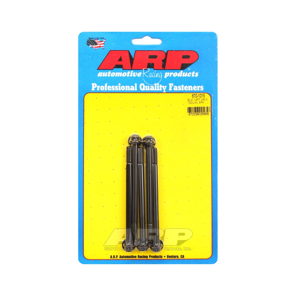 Perno Universal ARP M6 x 1.00 - Negro Oxyde 12 Pts x5Array