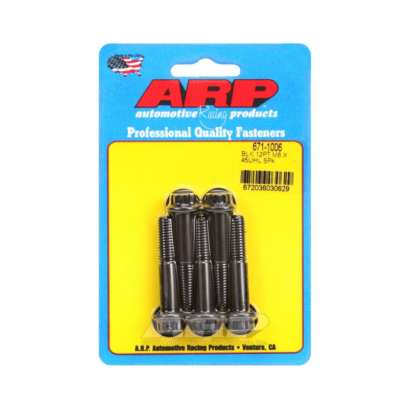 Parafusaria universal ARP M8 x 1,25 - Óxido preto, 12 pontas, 5 unidadesArray