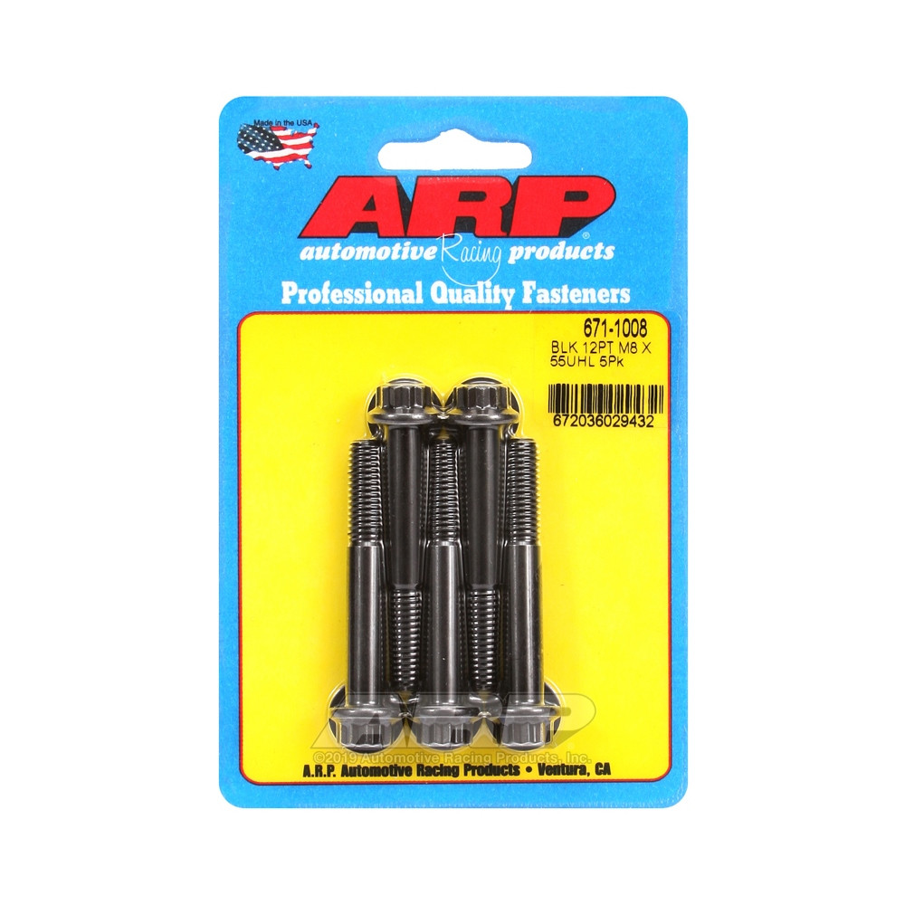 Parafusaria universal ARP M8 x 1,25 - Óxido preto, 12 pontas, 5 unidadesArray