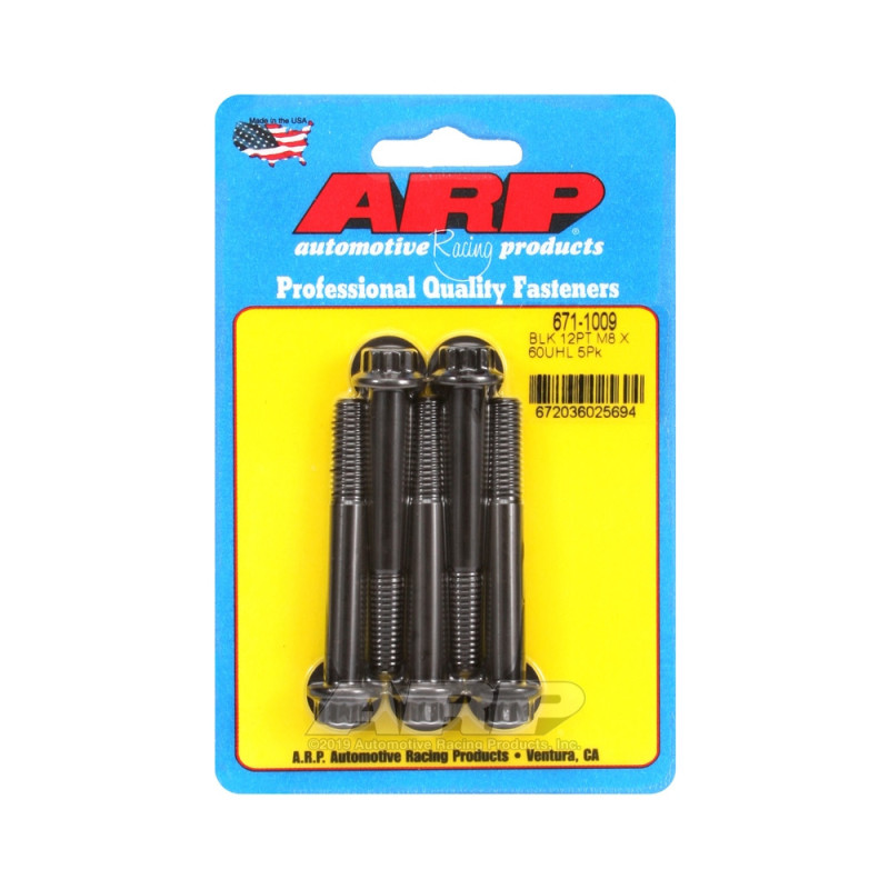 ARP Tornillo Universal M8 x 1.25 - Negro Oxyde 12 Pts x5Array